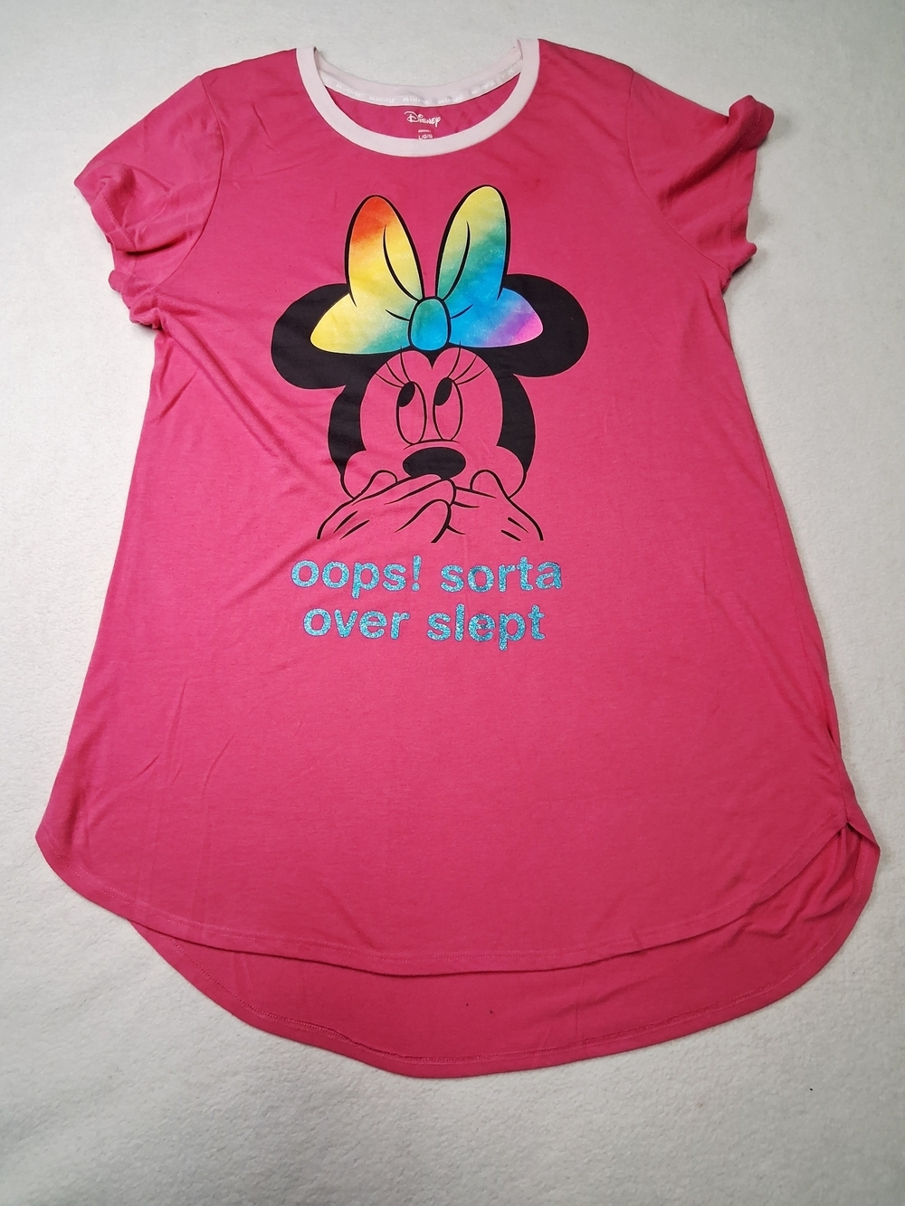 Disney Pink Minnie Rainbow Bow Nightshirt